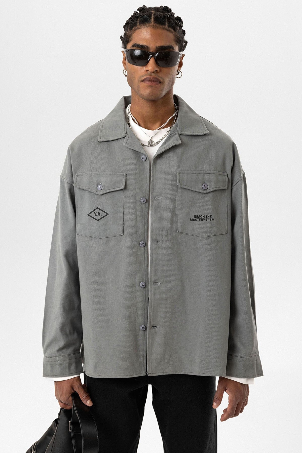 Arka Baskılı Oversize Denım Ceket