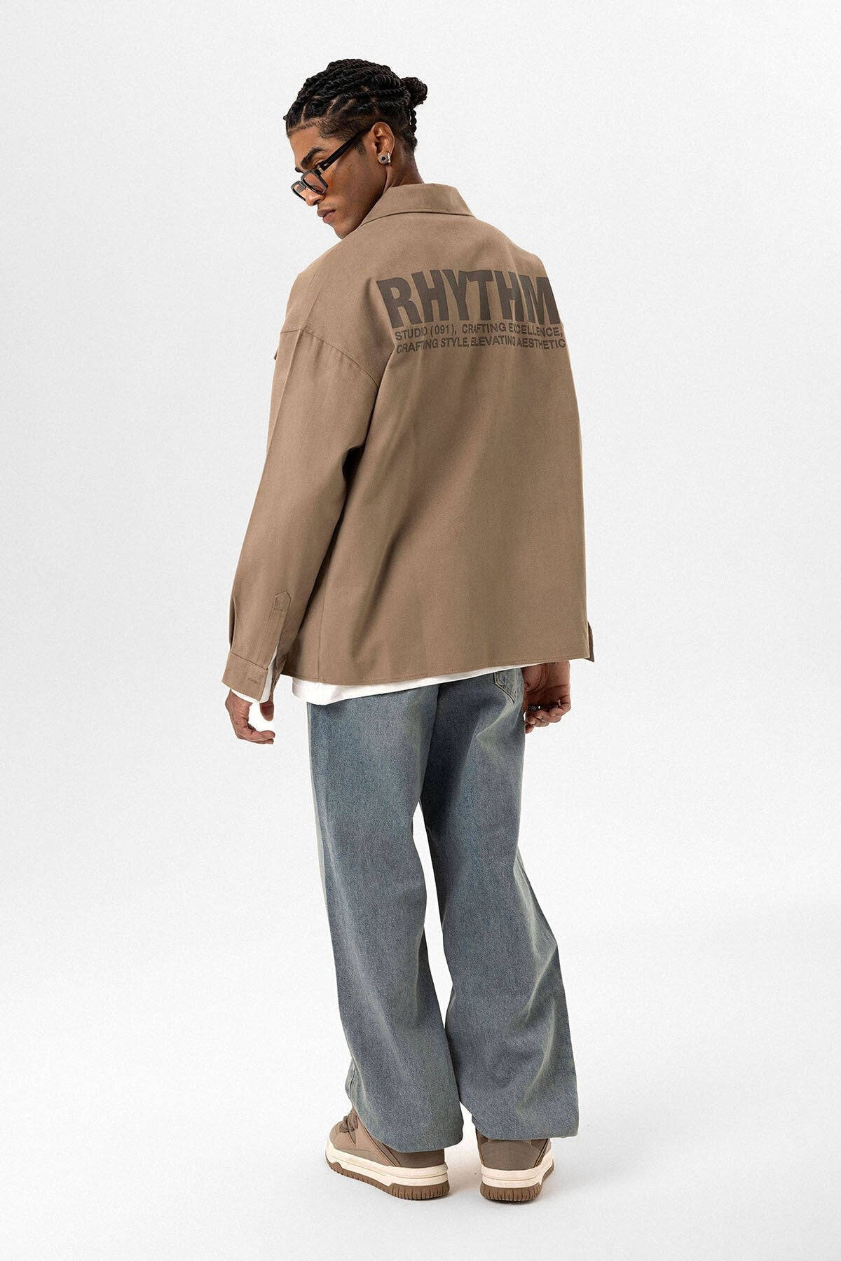 Arka Baskılı Oversize Denım Ceket