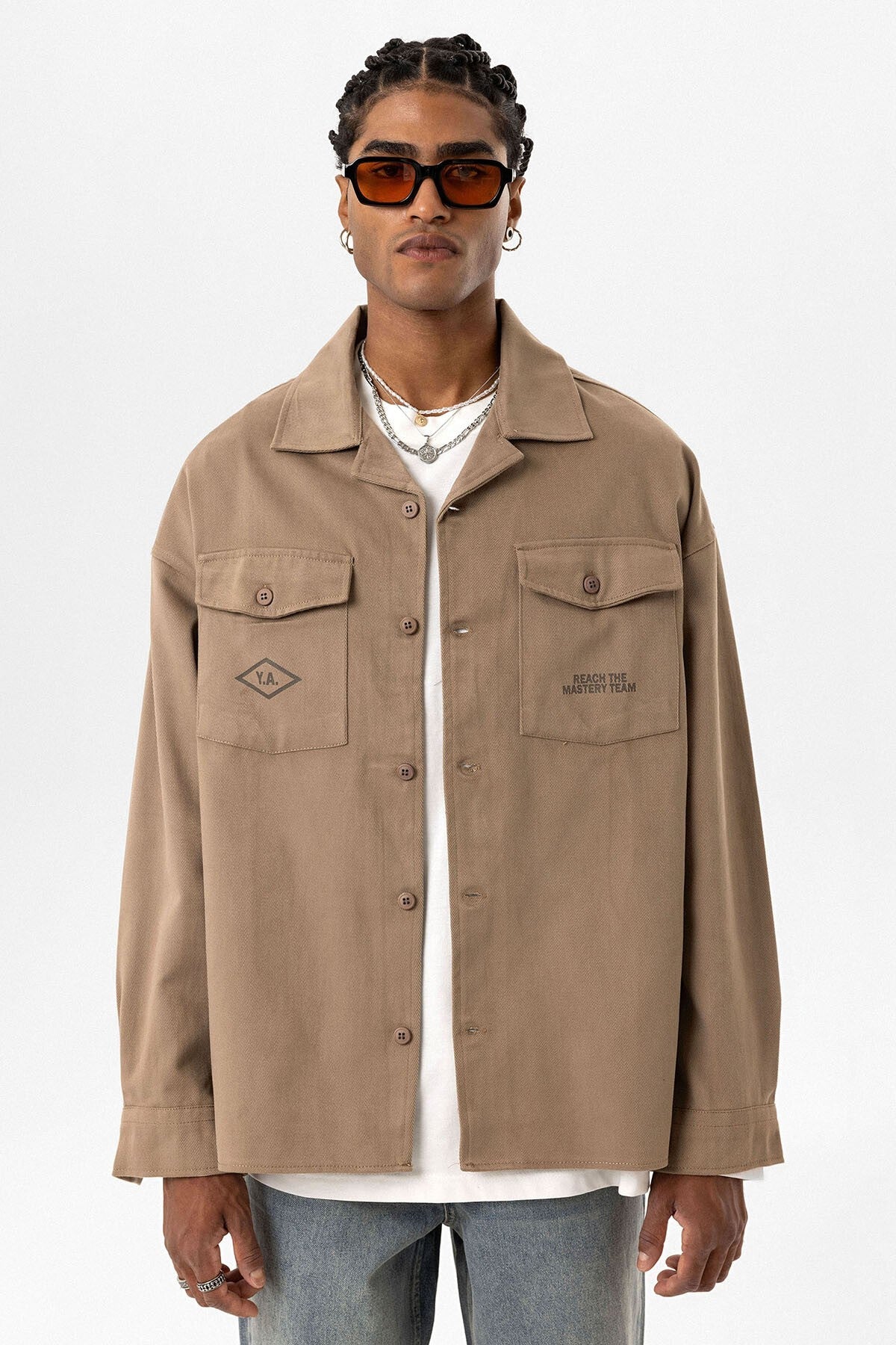 Arka Baskılı Oversize Denım Ceket
