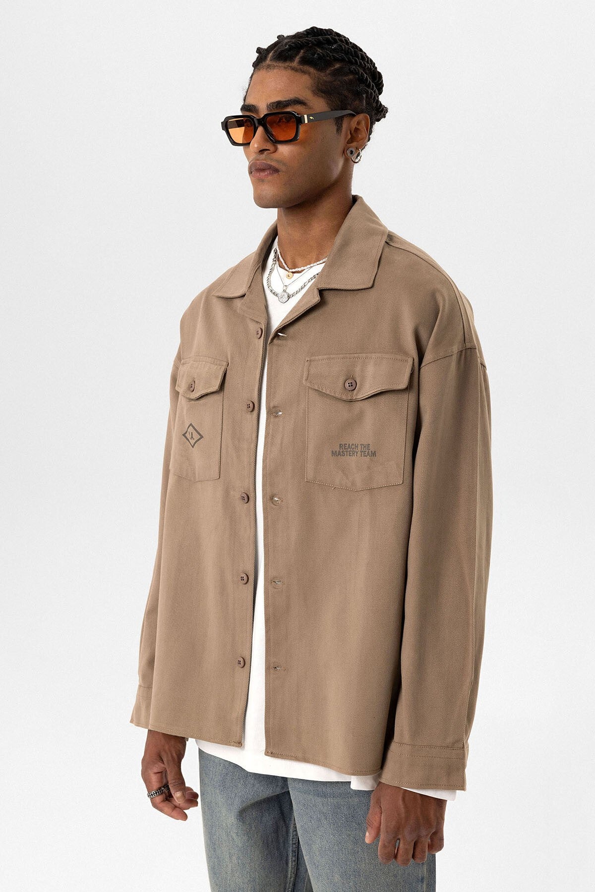 Arka Baskılı Oversize Denım Ceket