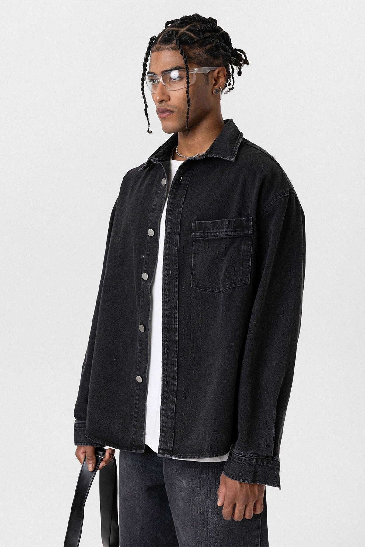 Cep Detaylı Oversize Denim Ceket