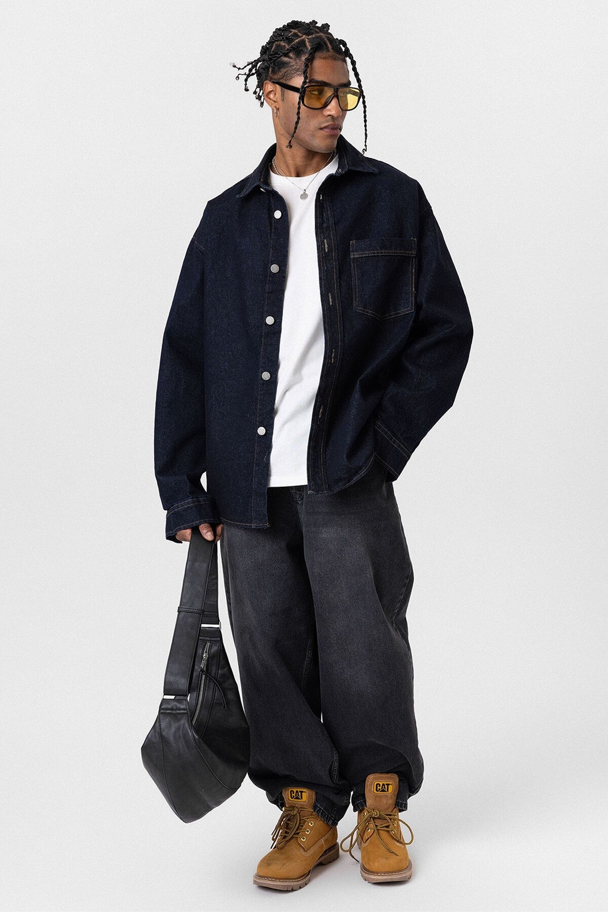 Cep Detaylı Oversize Denim Ceket