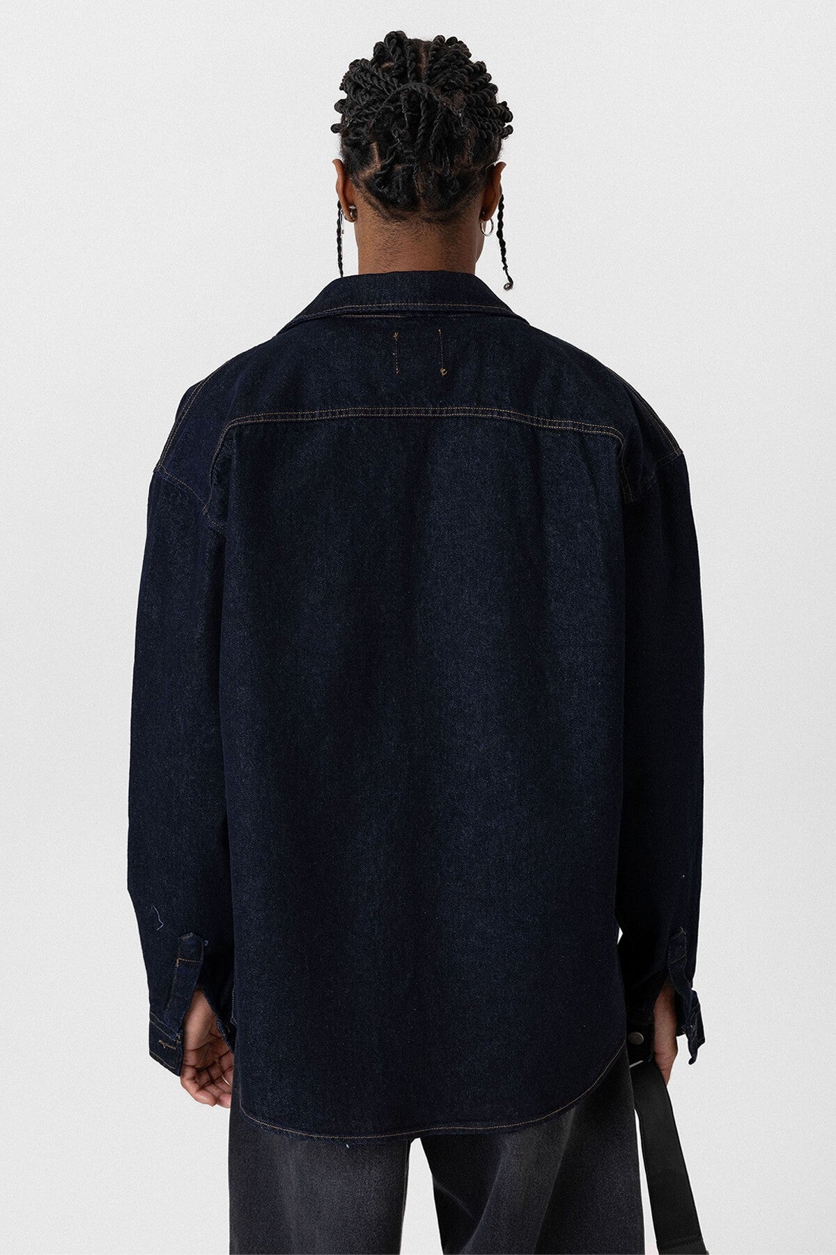Cep Detaylı Oversize Denim Ceket