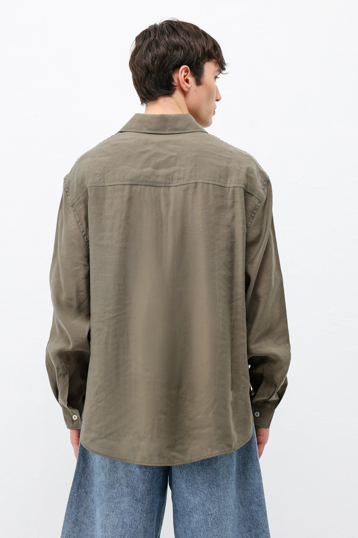 Modal Kumaş Cepli Oversize Gömlek