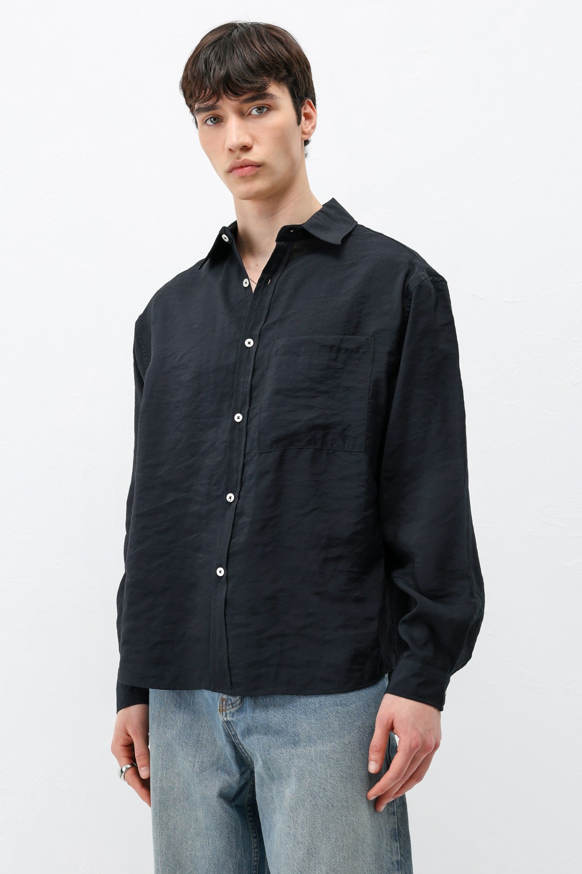 Modal Kumaş Cepli Oversize Gömlek