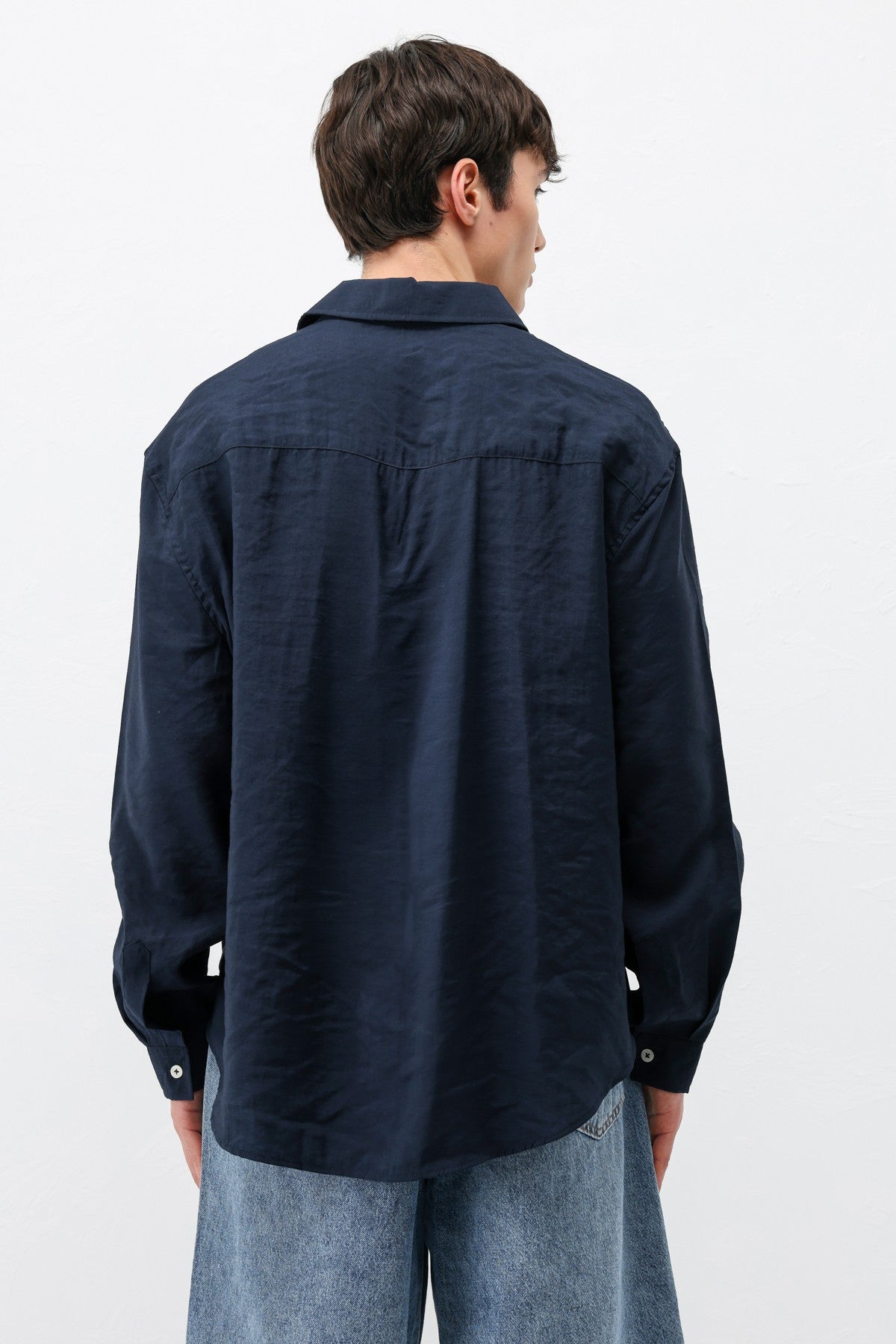 Modal Kumaş Cepli Oversize Gömlek