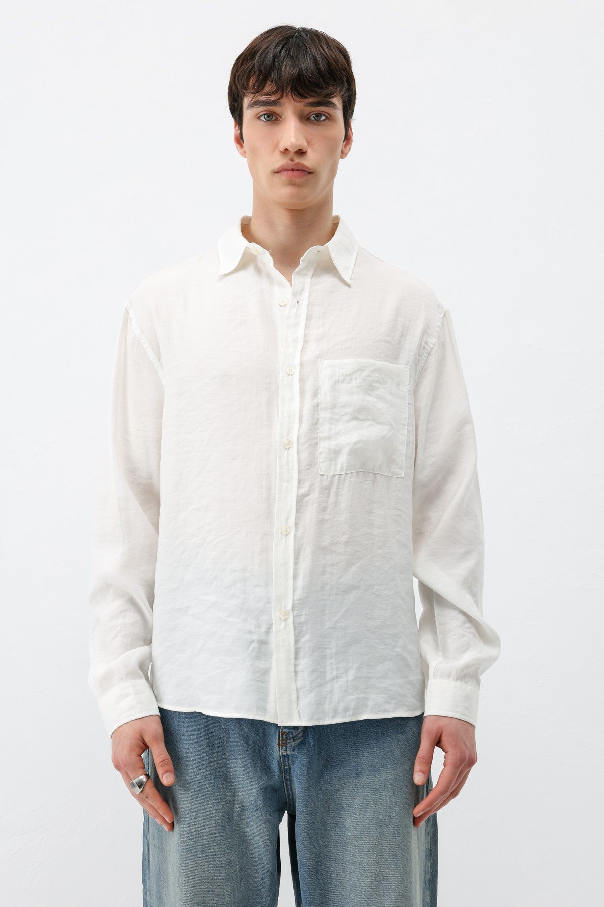 Modal Kumaş Cepli Oversize Gömlek