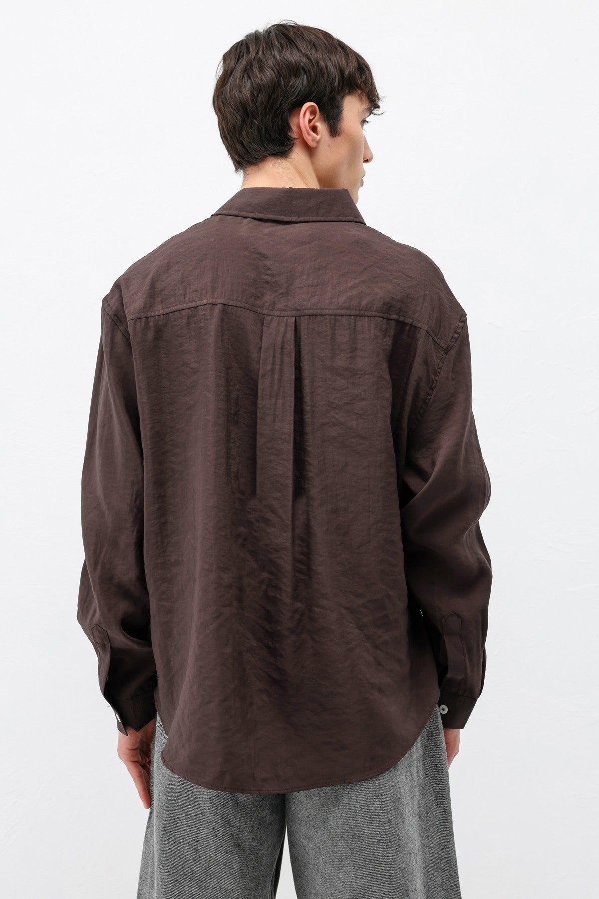 Modal Kumaş Cepli Oversize Gömlek