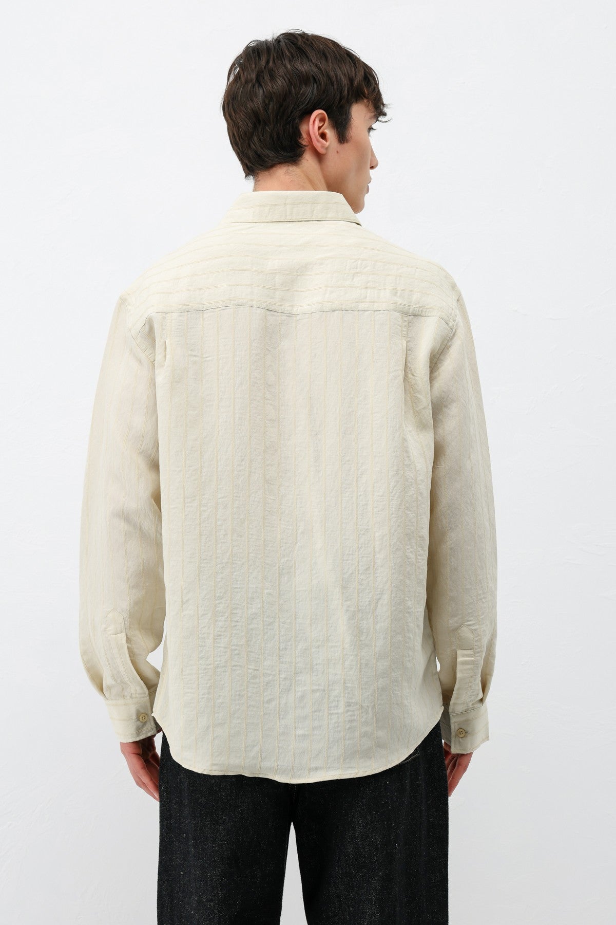 Modal Kumaş Çizgili Oversize Gömlek