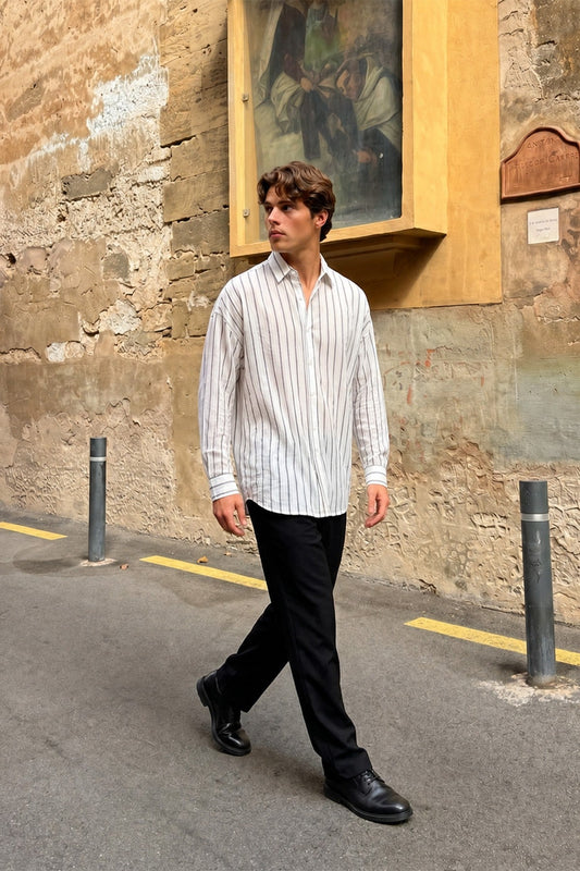 Çizgili Oversize Gömlek