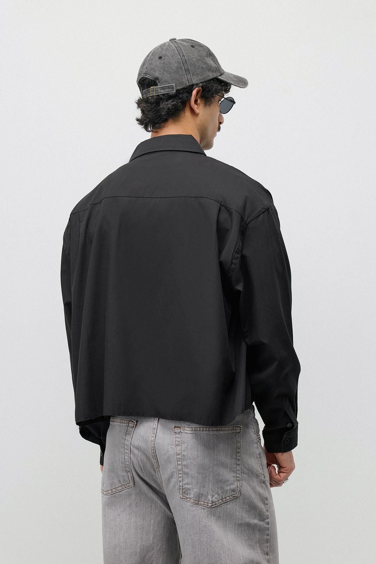 Keten Boxy Fit Crop Gömlek