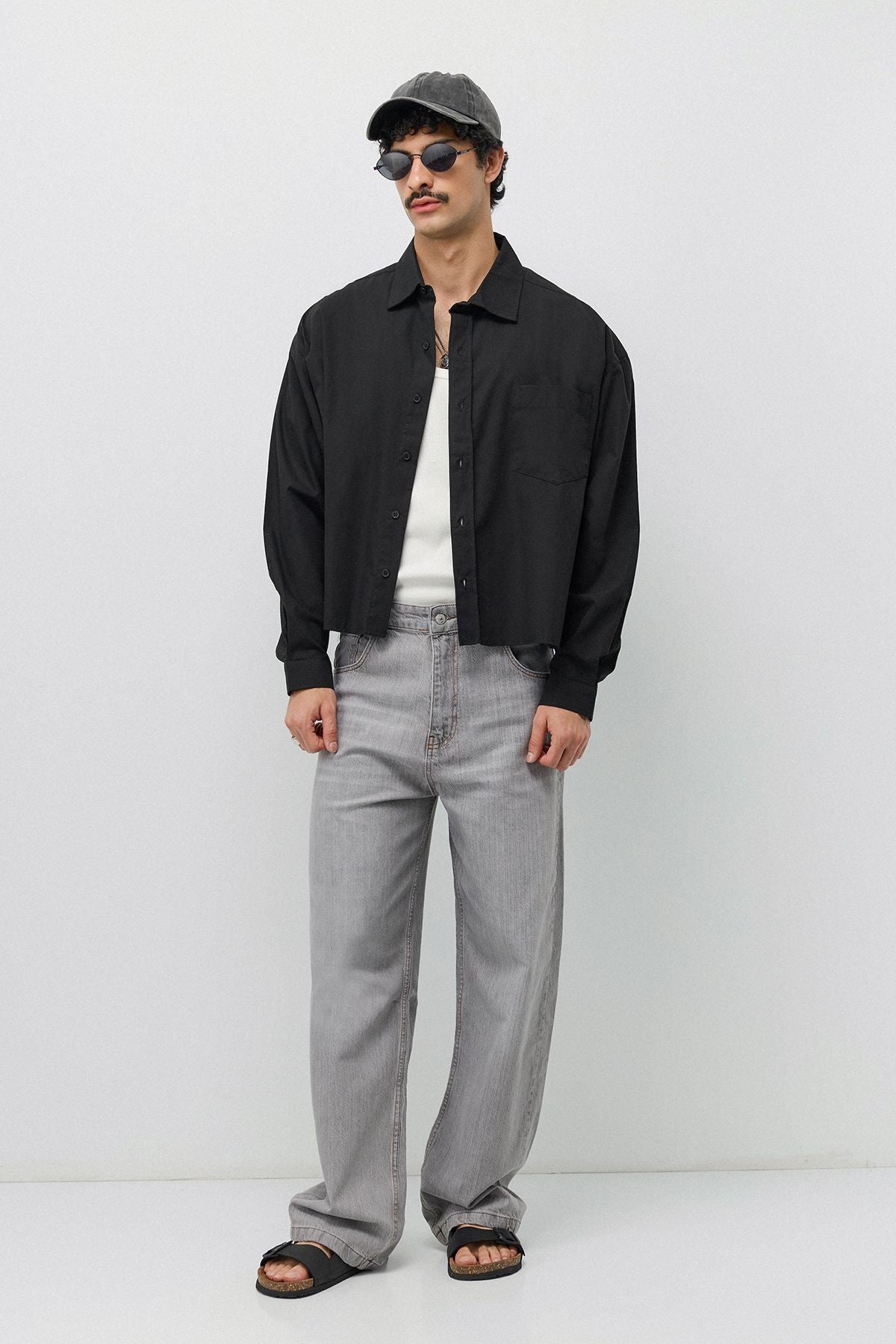 Keten Boxy Fit Crop Gömlek