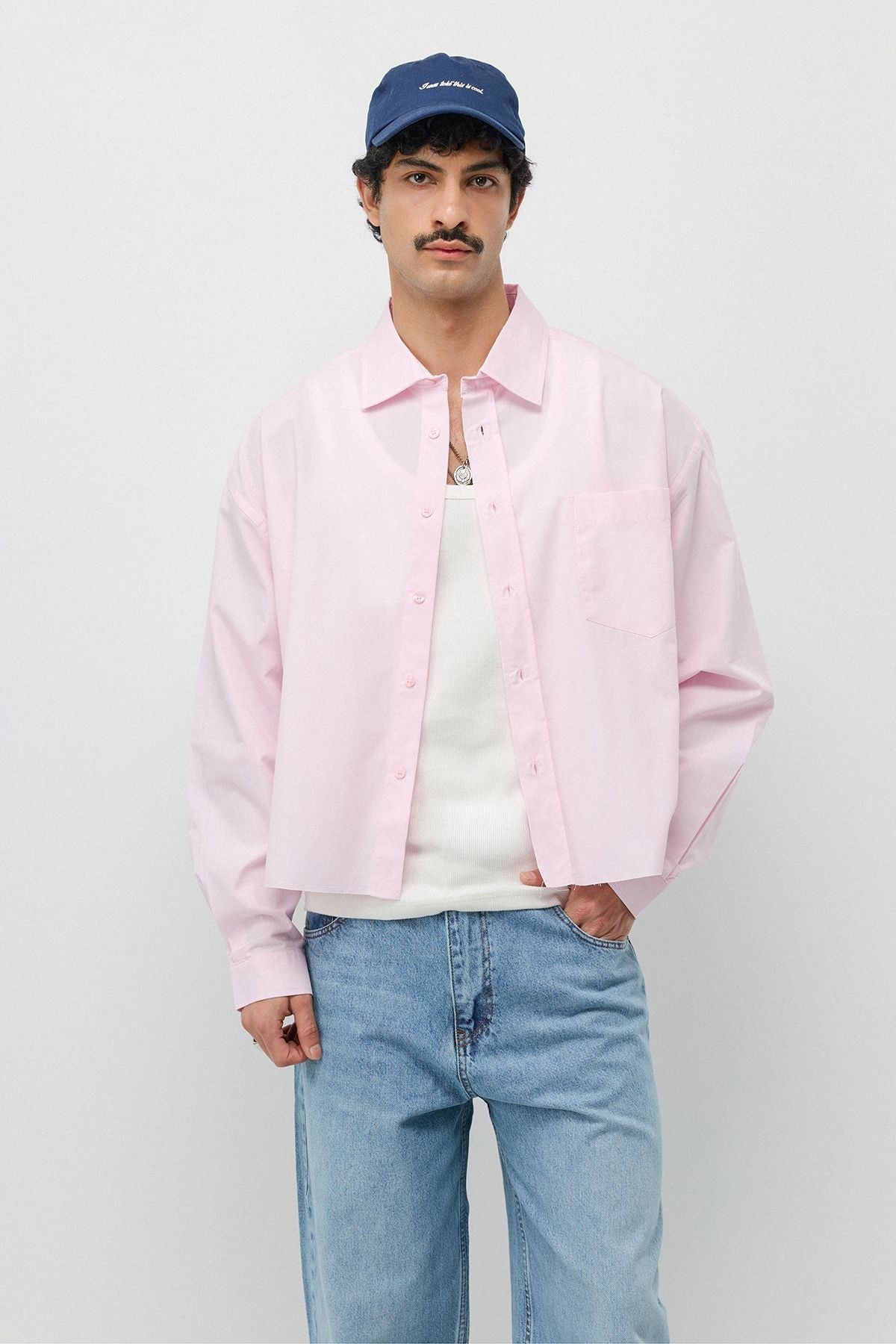 Keten Boxy Fit Crop Gömlek