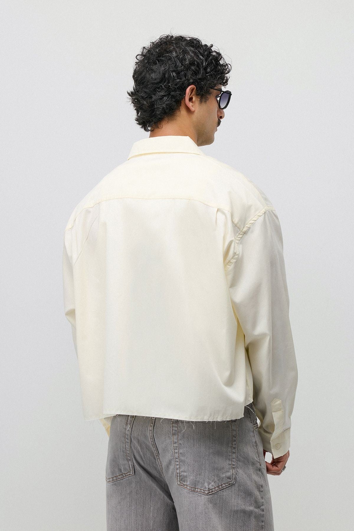 Keten Boxy Fit Crop Gömlek