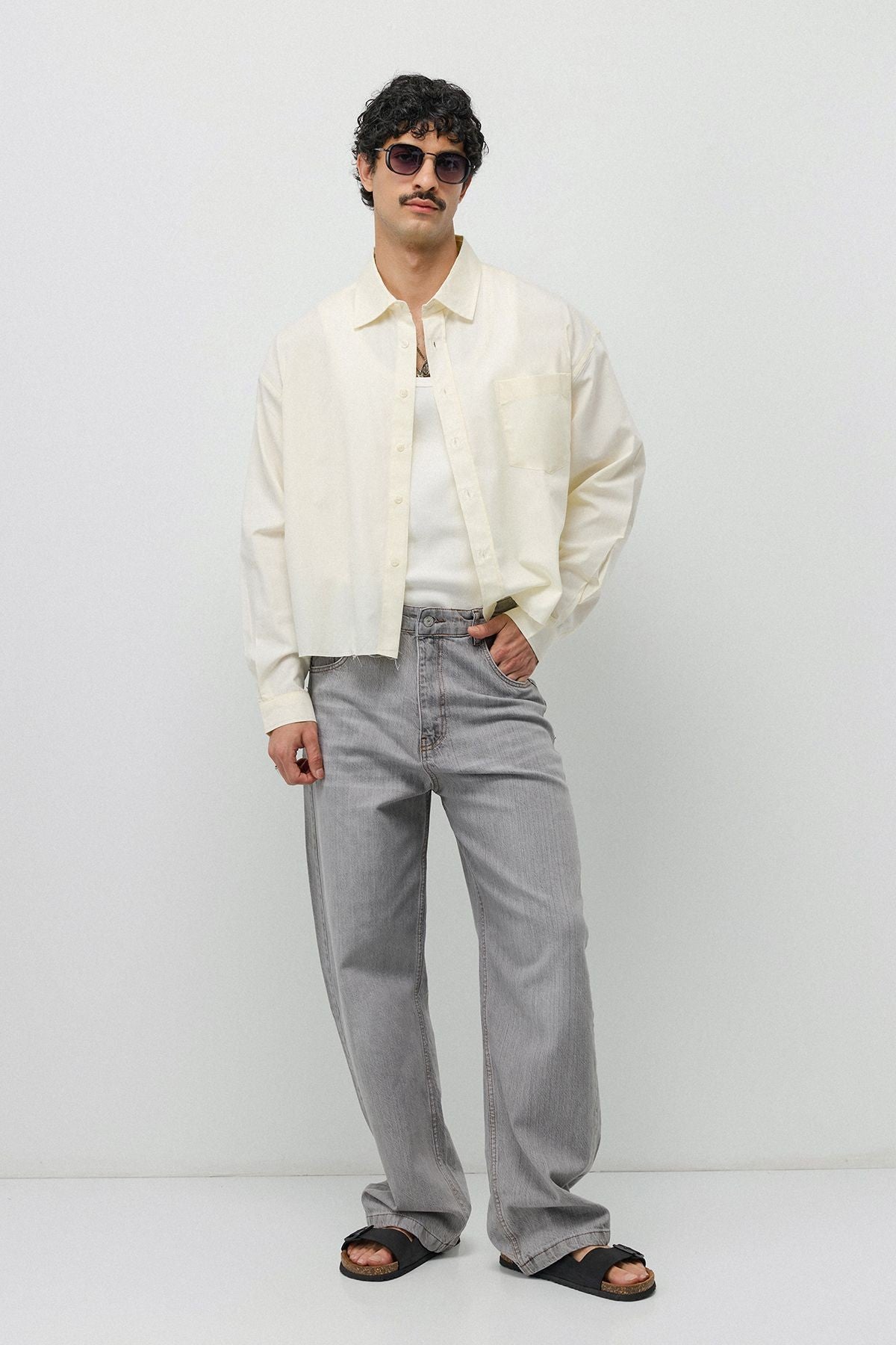 Keten Boxy Fit Crop Gömlek