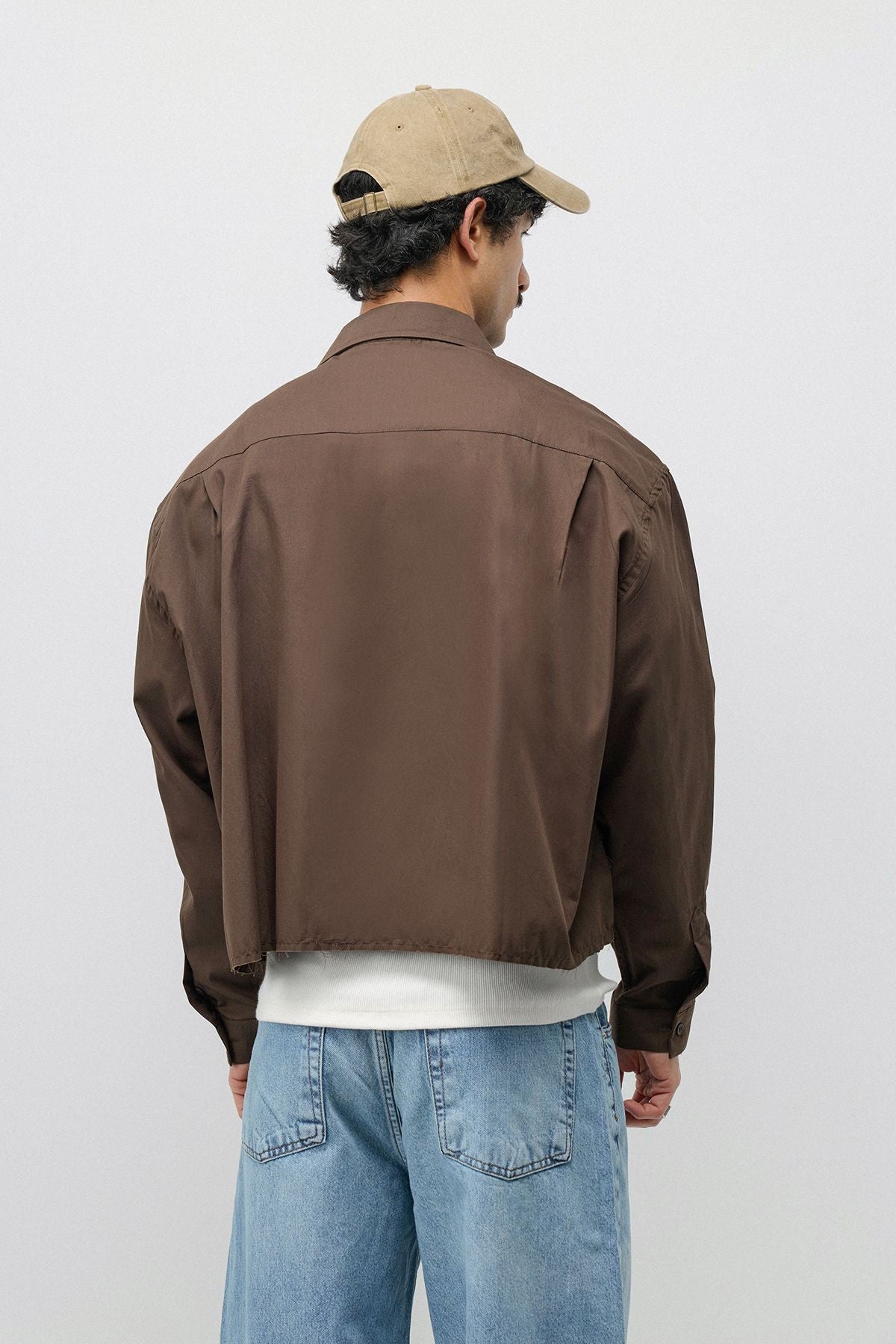 Keten Boxy Fit Crop Gömlek