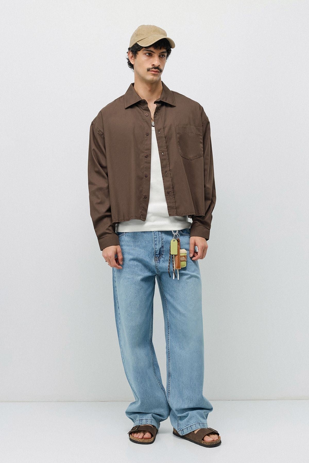 Keten Boxy Fit Crop Gömlek