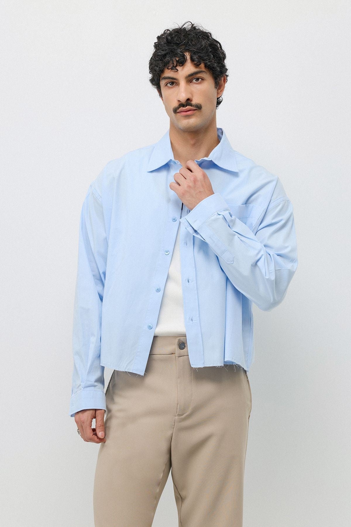 Keten Boxy Fit Crop Gömlek