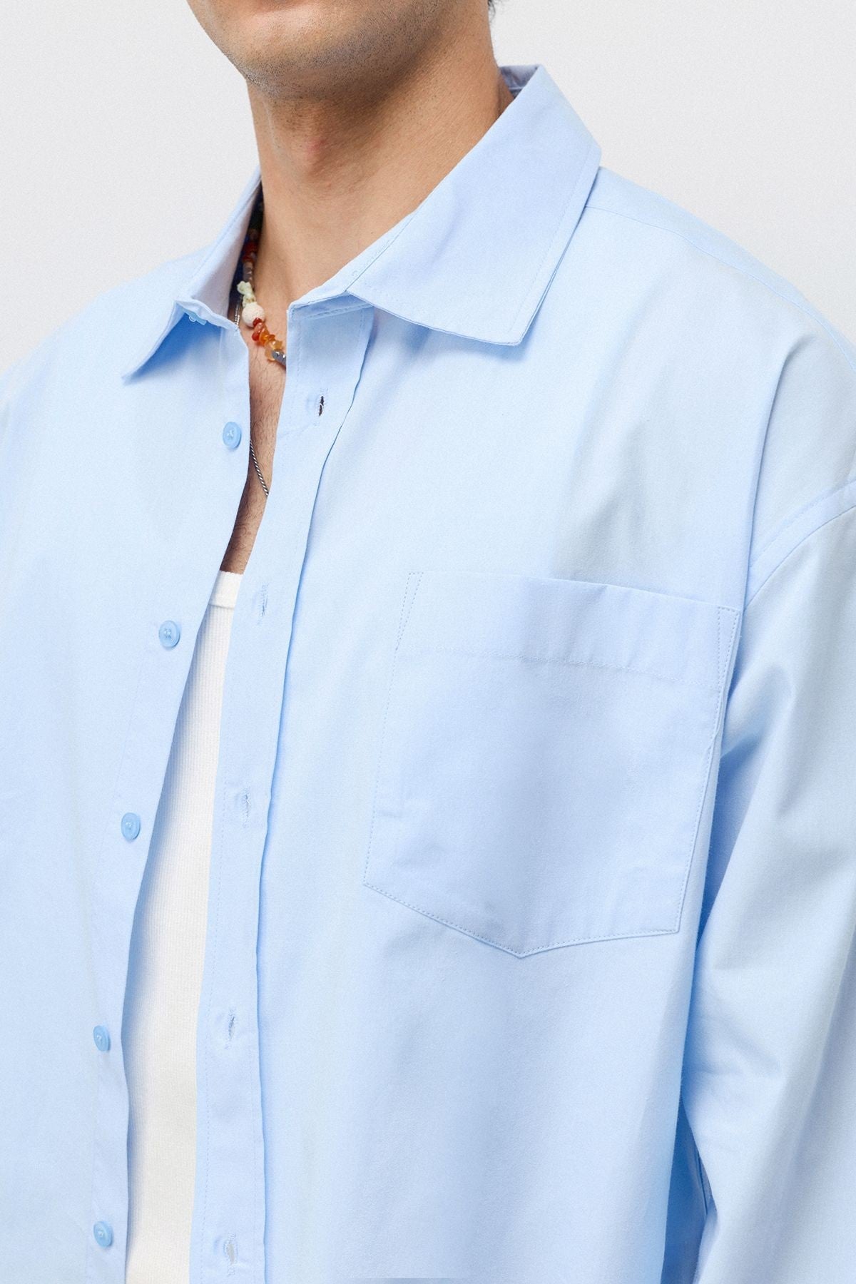 Keten Boxy Fit Crop Gömlek