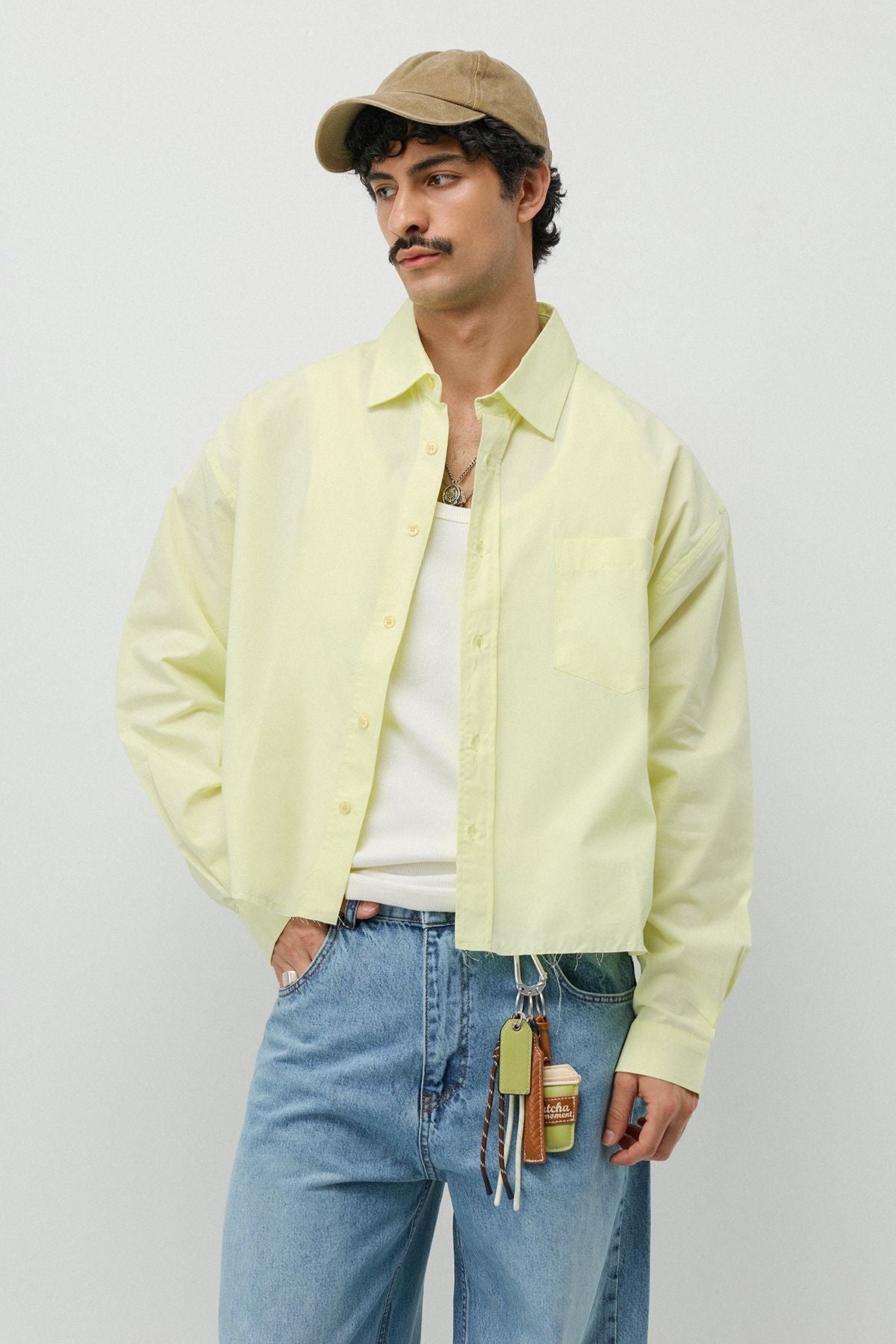 Keten Boxy Fit Crop Gömlek