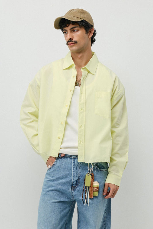 Keten Boxy Fit Crop Gömlek