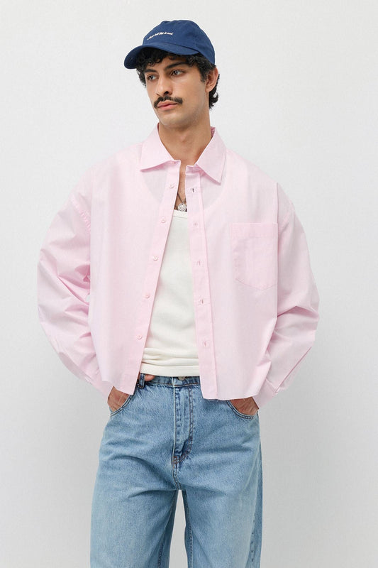 Keten Boxy Fit Crop Gömlek