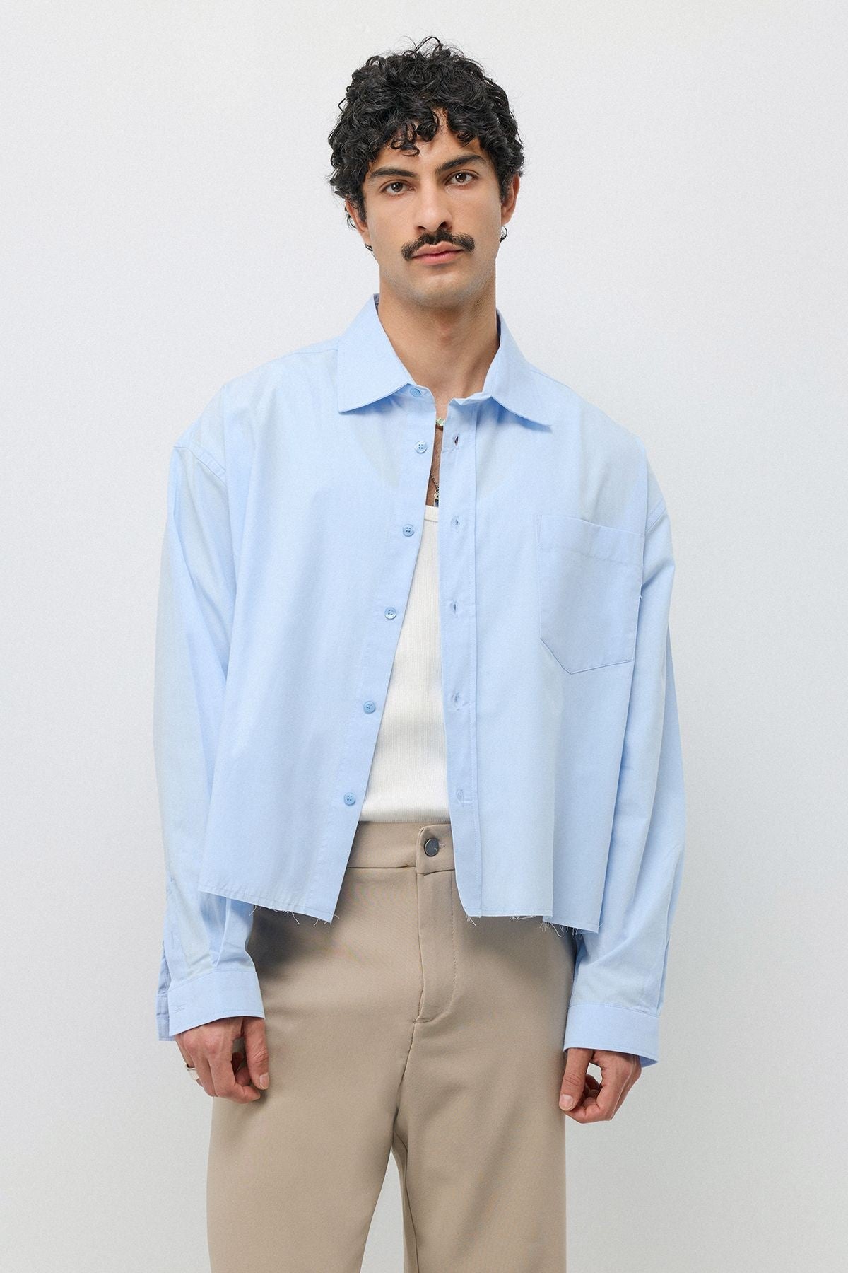 Keten Boxy Fit Crop Gömlek