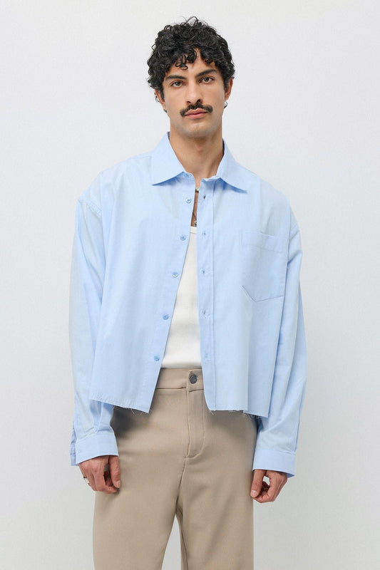 Keten Boxy Fit Crop Gömlek