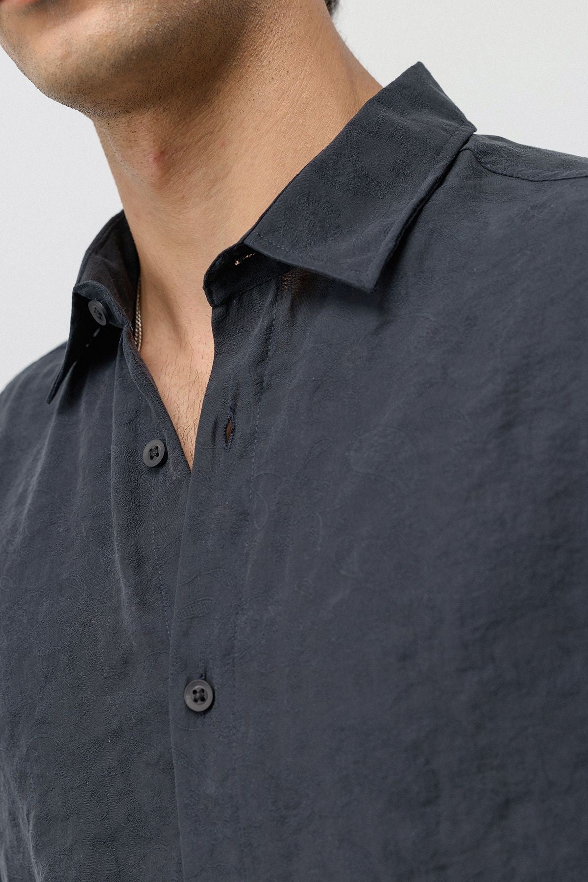 Dökümlü Oversize Modal Karışımlı Gömlek