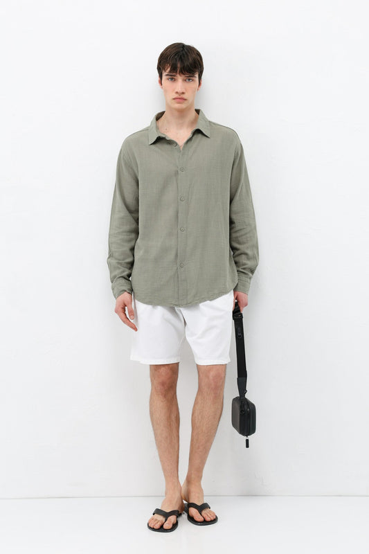 Basic Keten Oversize Gömlek