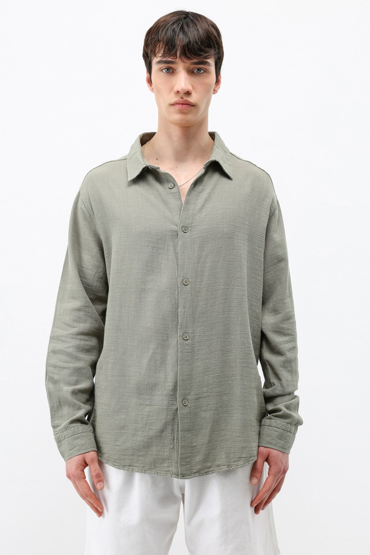 Basic Keten Oversize Gömlek