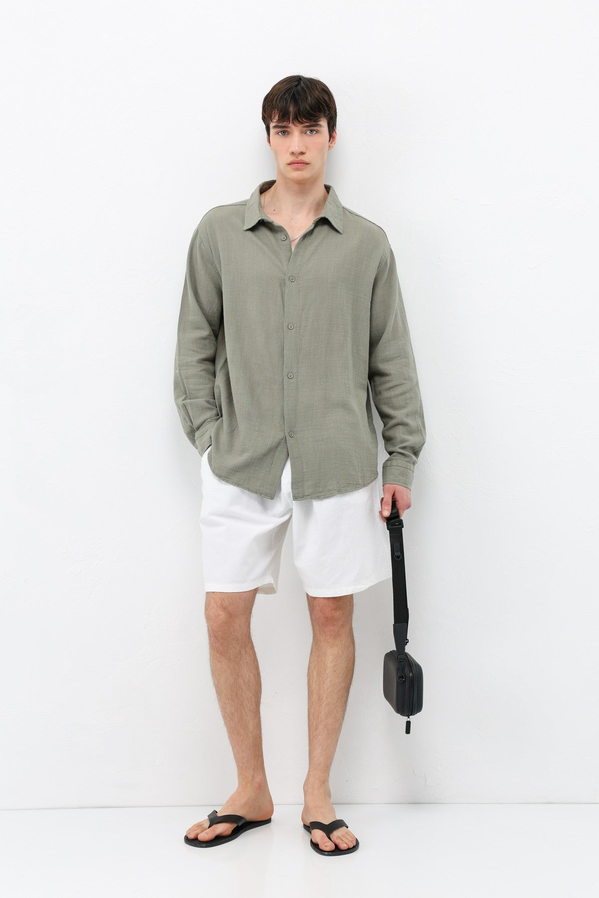 Basic Keten Oversize Gömlek