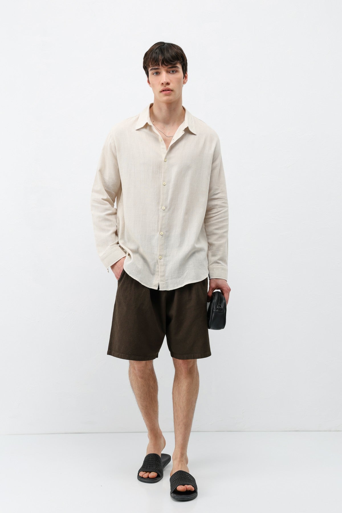 Basic Keten Oversize Gömlek