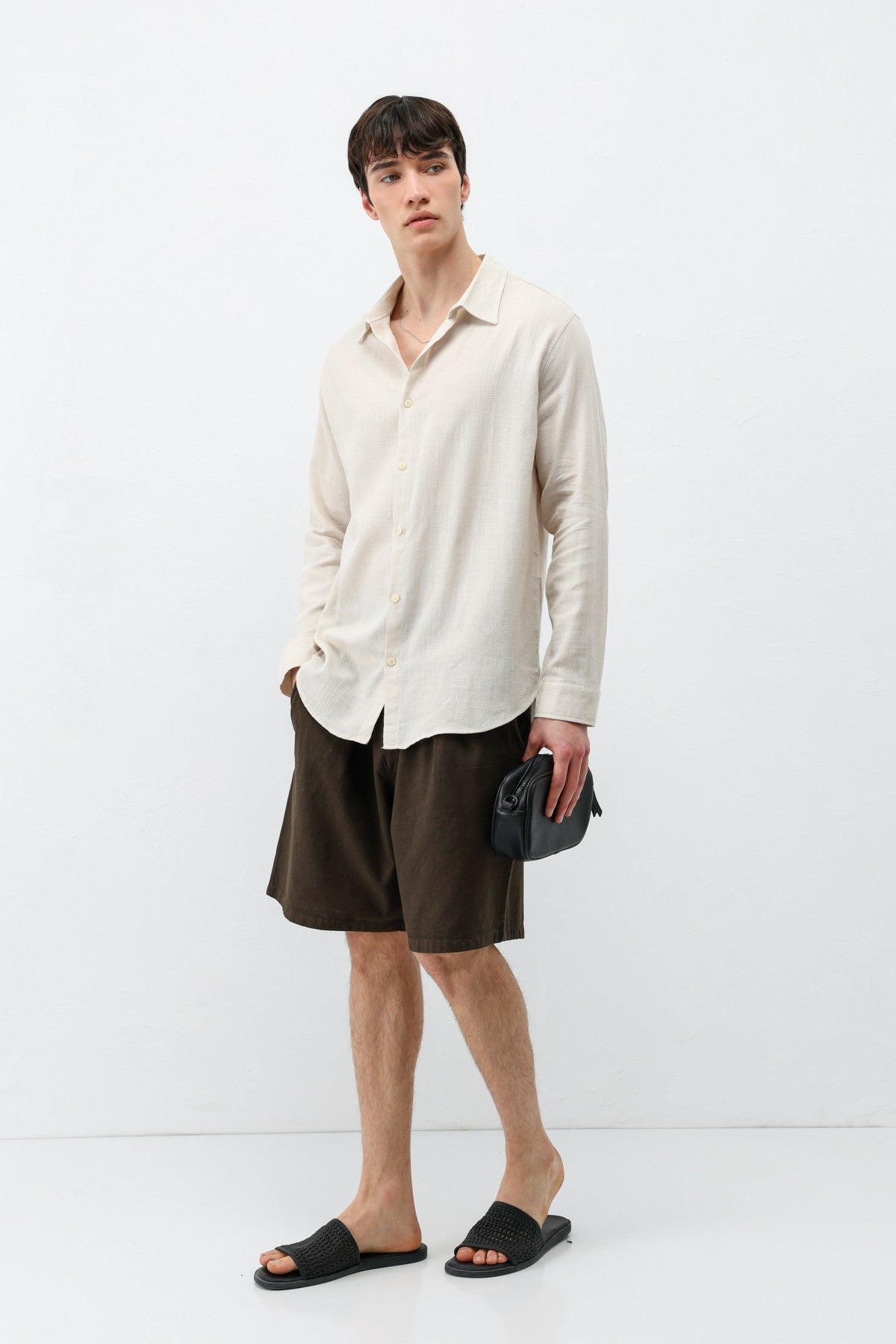 Basic Keten Oversize Gömlek