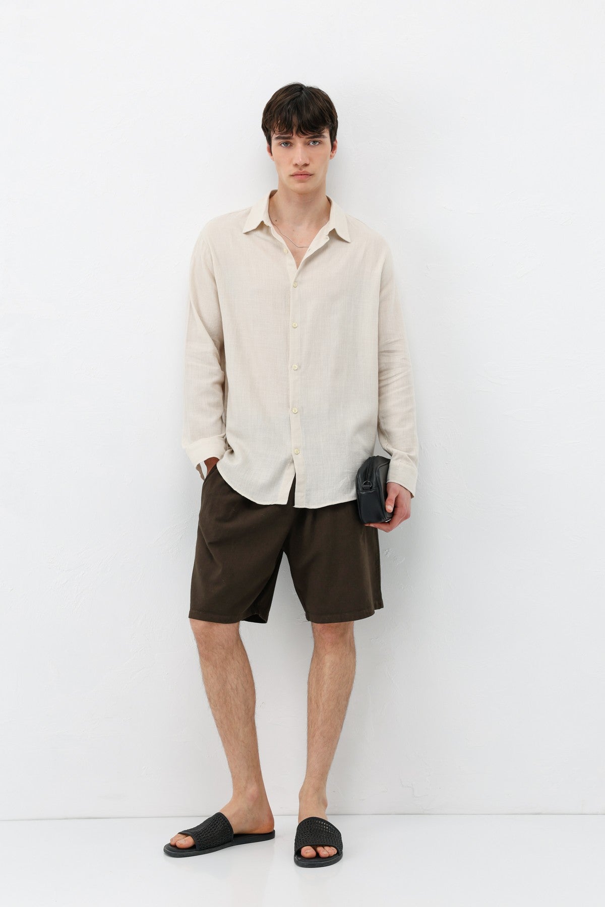 Basic Keten Oversize Gömlek