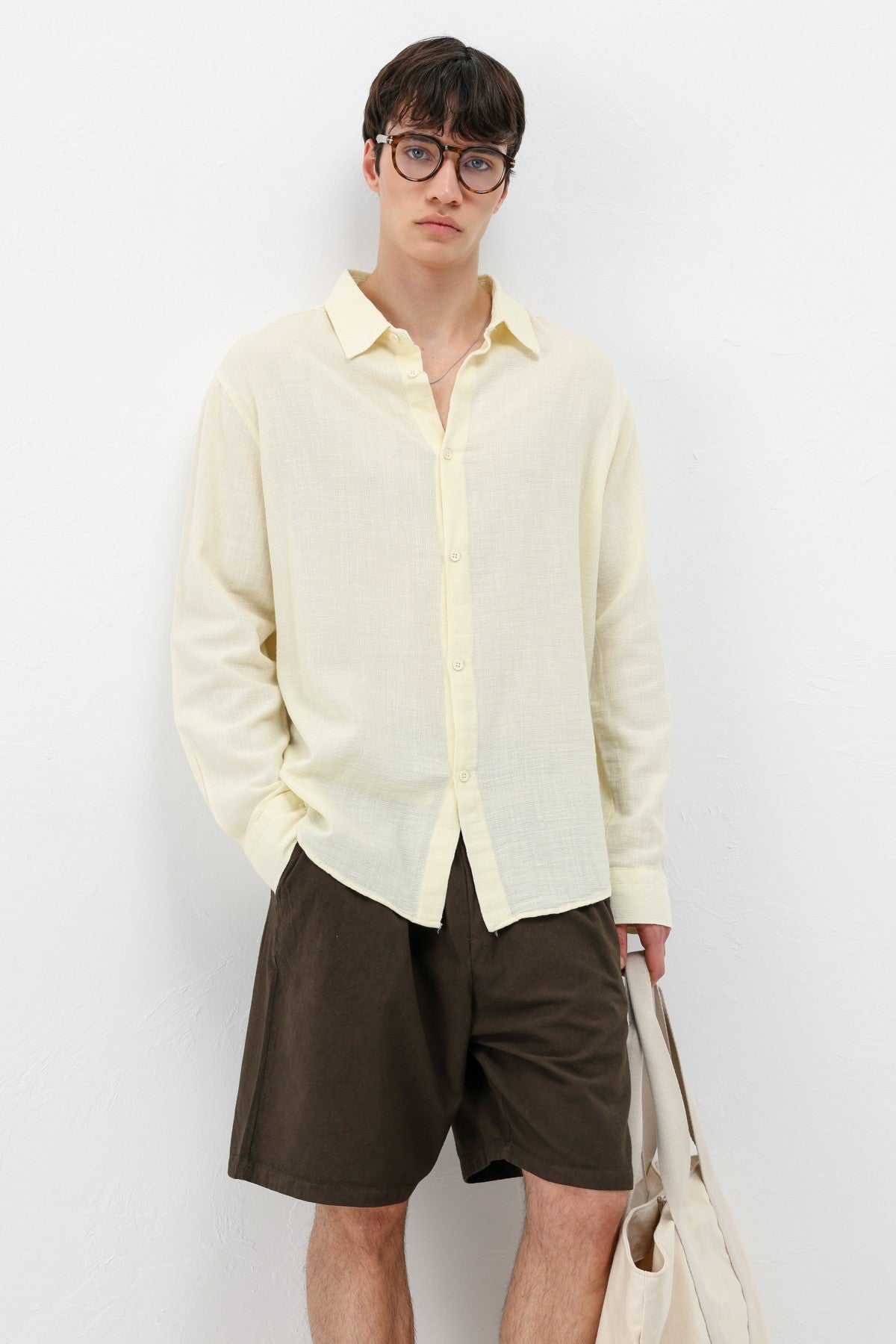 Basic Keten Oversize Gömlek