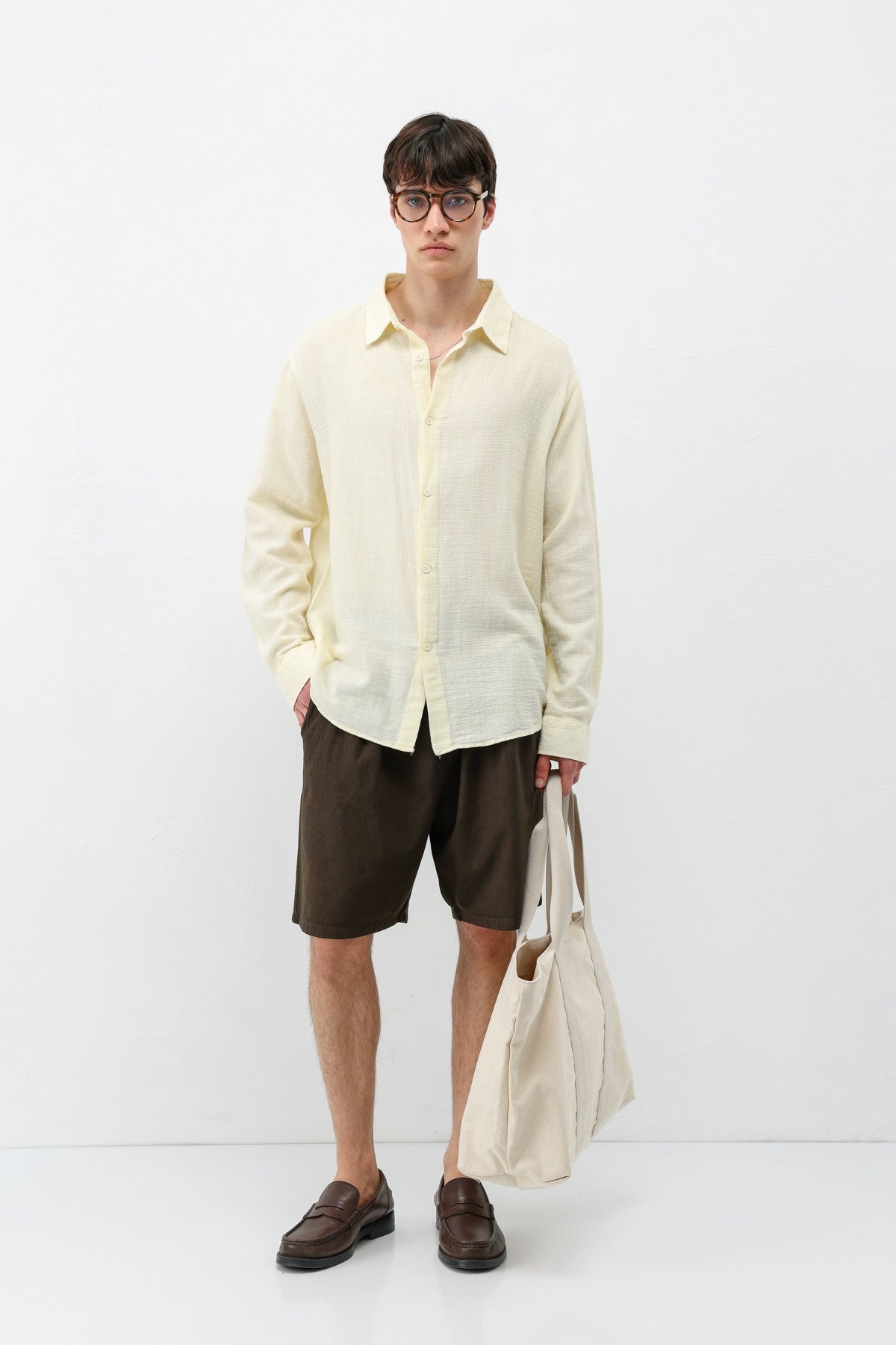 Basic Keten Oversize Gömlek