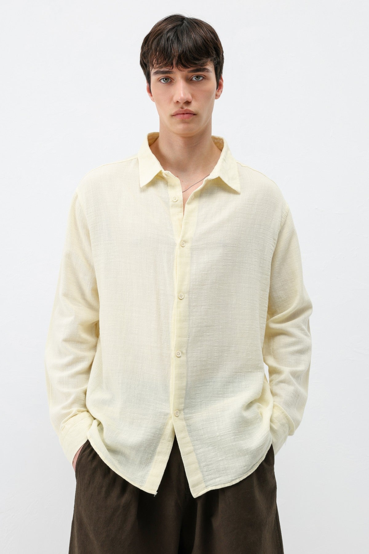 Basic Keten Oversize Gömlek