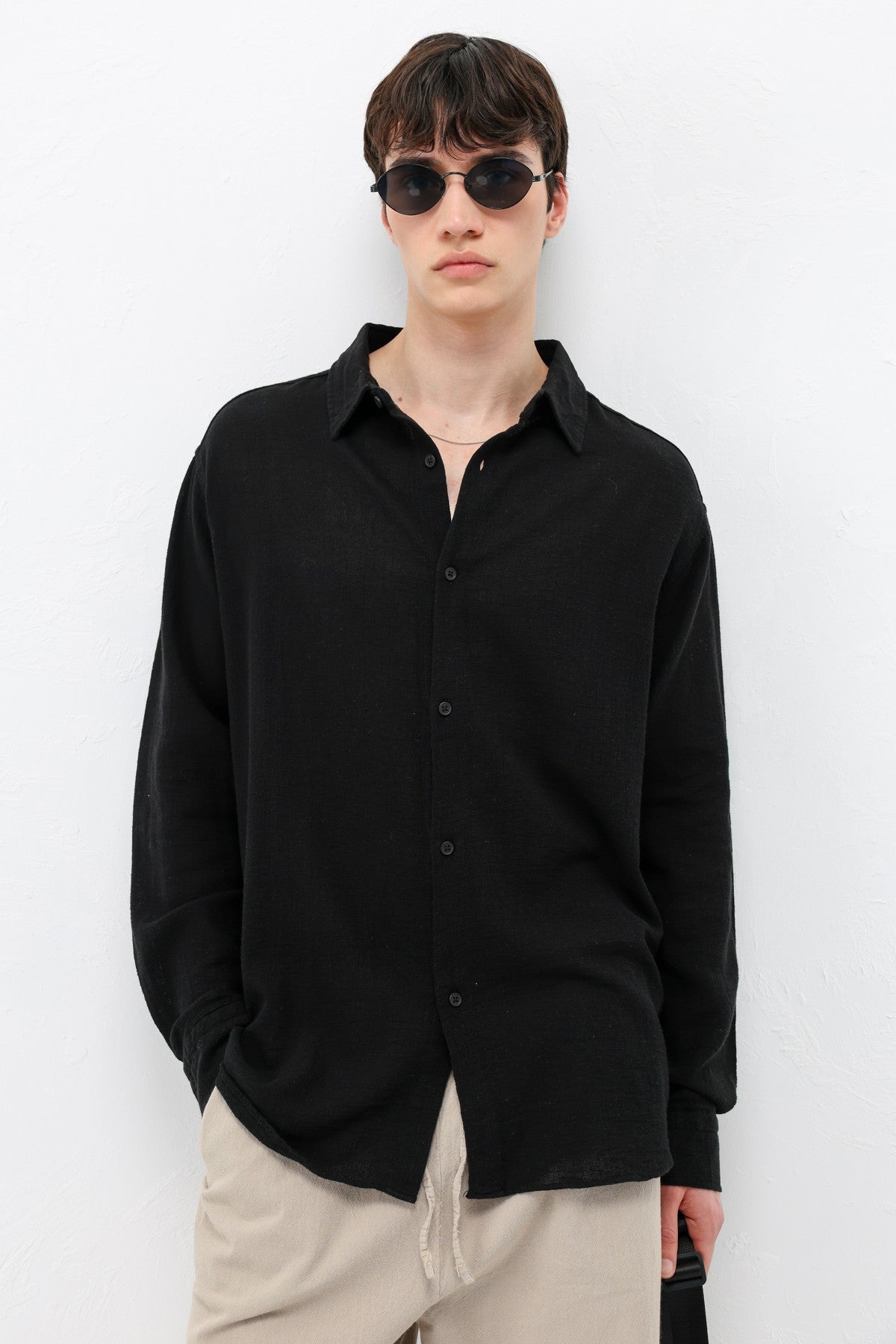 Basic Keten Oversize Gömlek