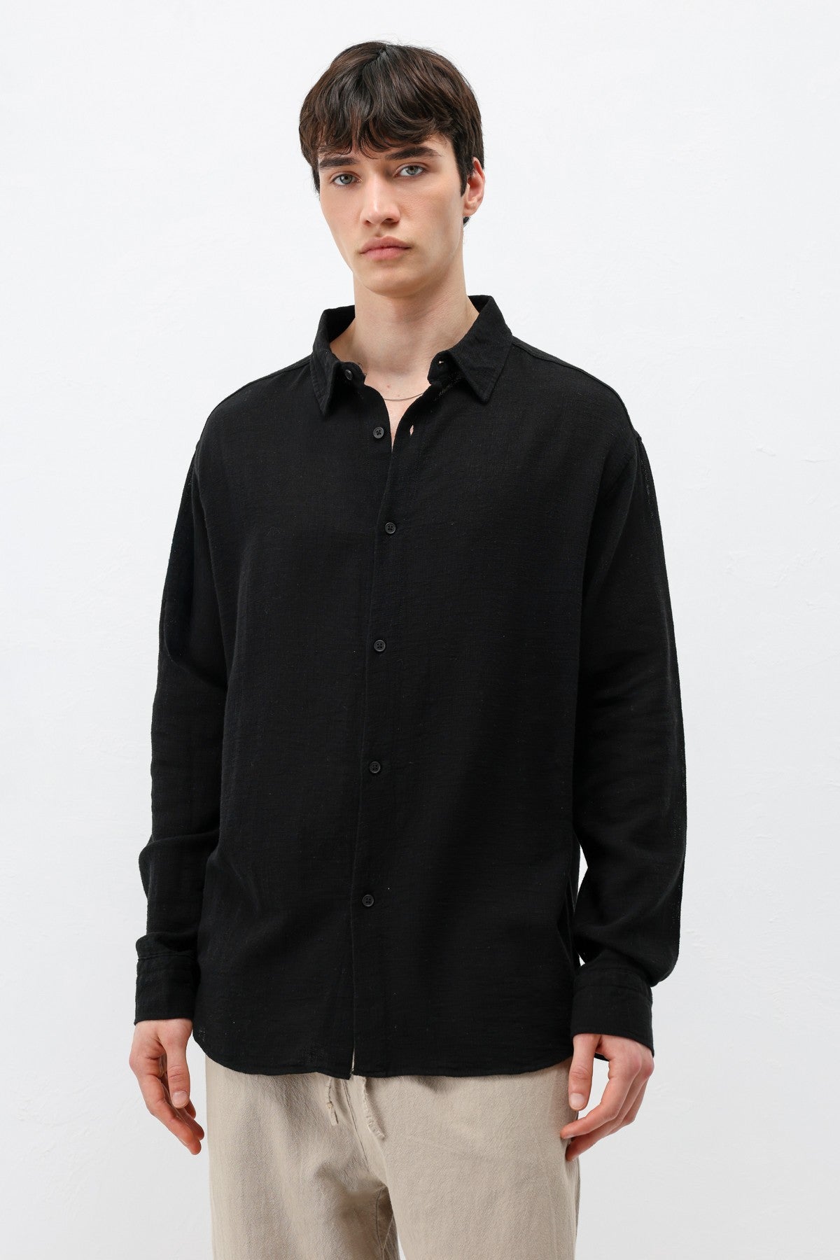Basic Keten Oversize Gömlek