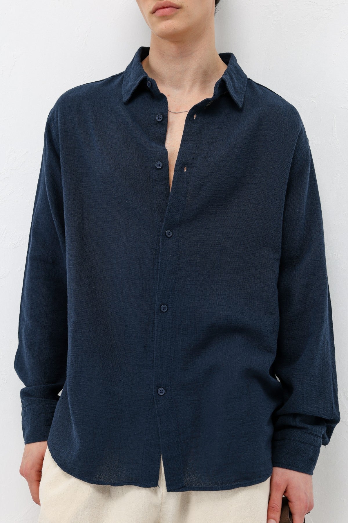 Basic Keten Oversize Gömlek
