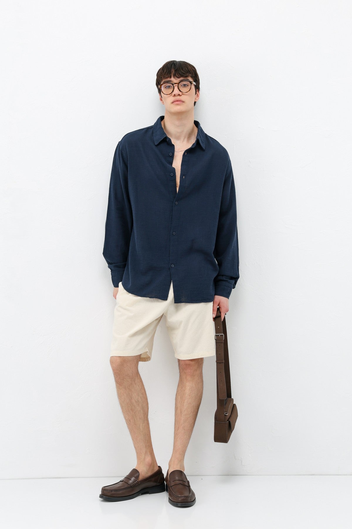 Basic Keten Oversize Gömlek