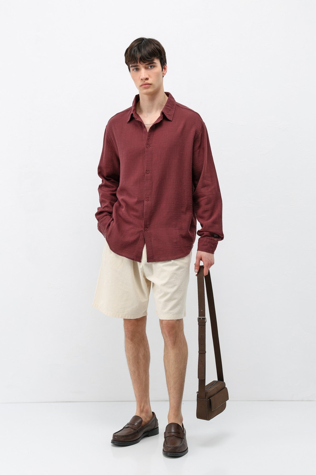 Basic Keten Oversize Gömlek