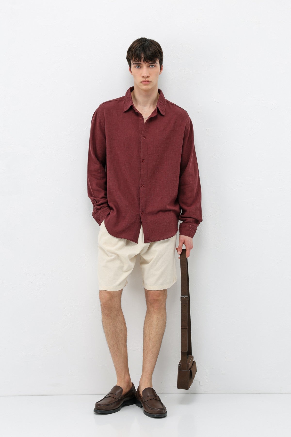 Basic Keten Oversize Gömlek