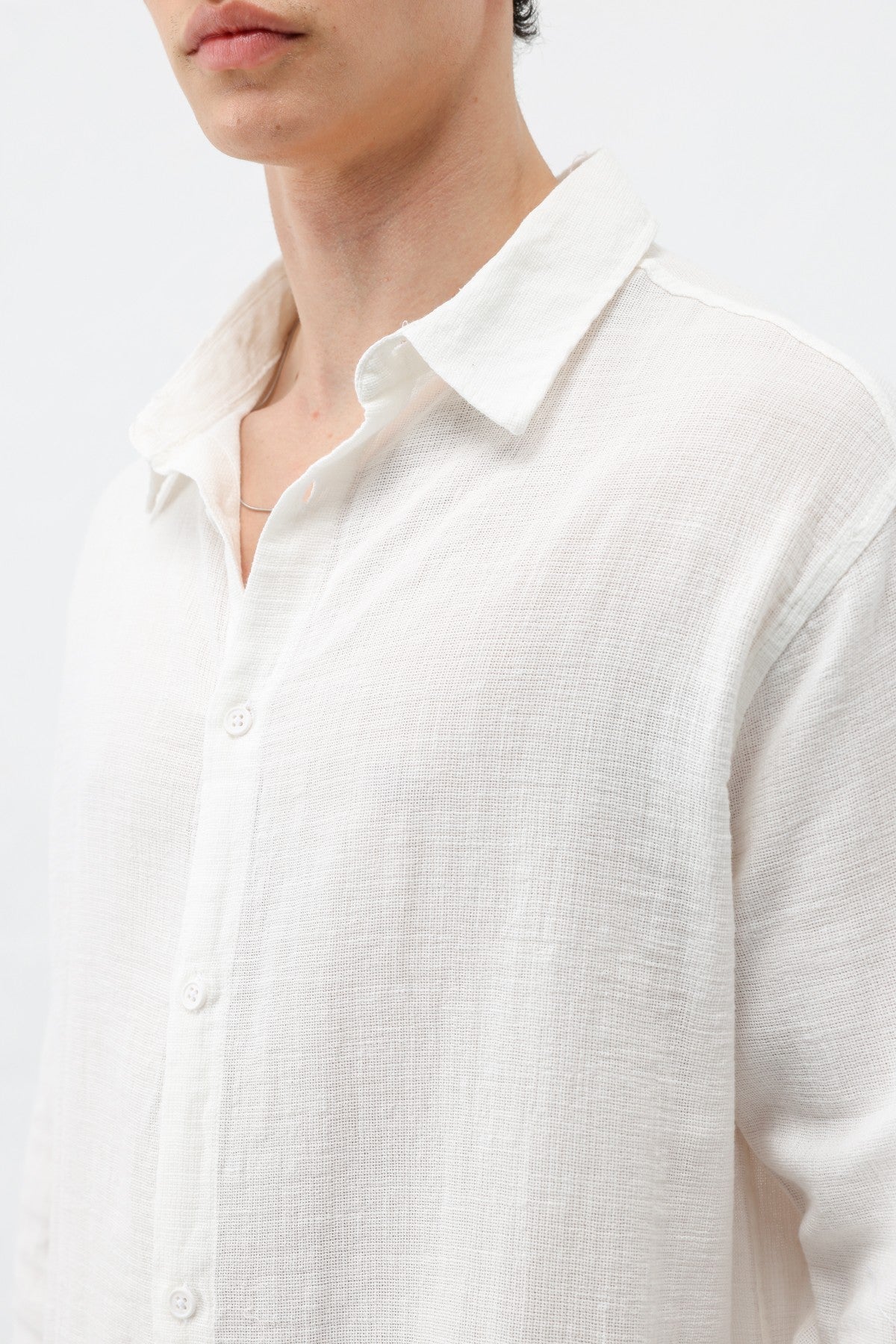 Basic Keten Oversize Gömlek