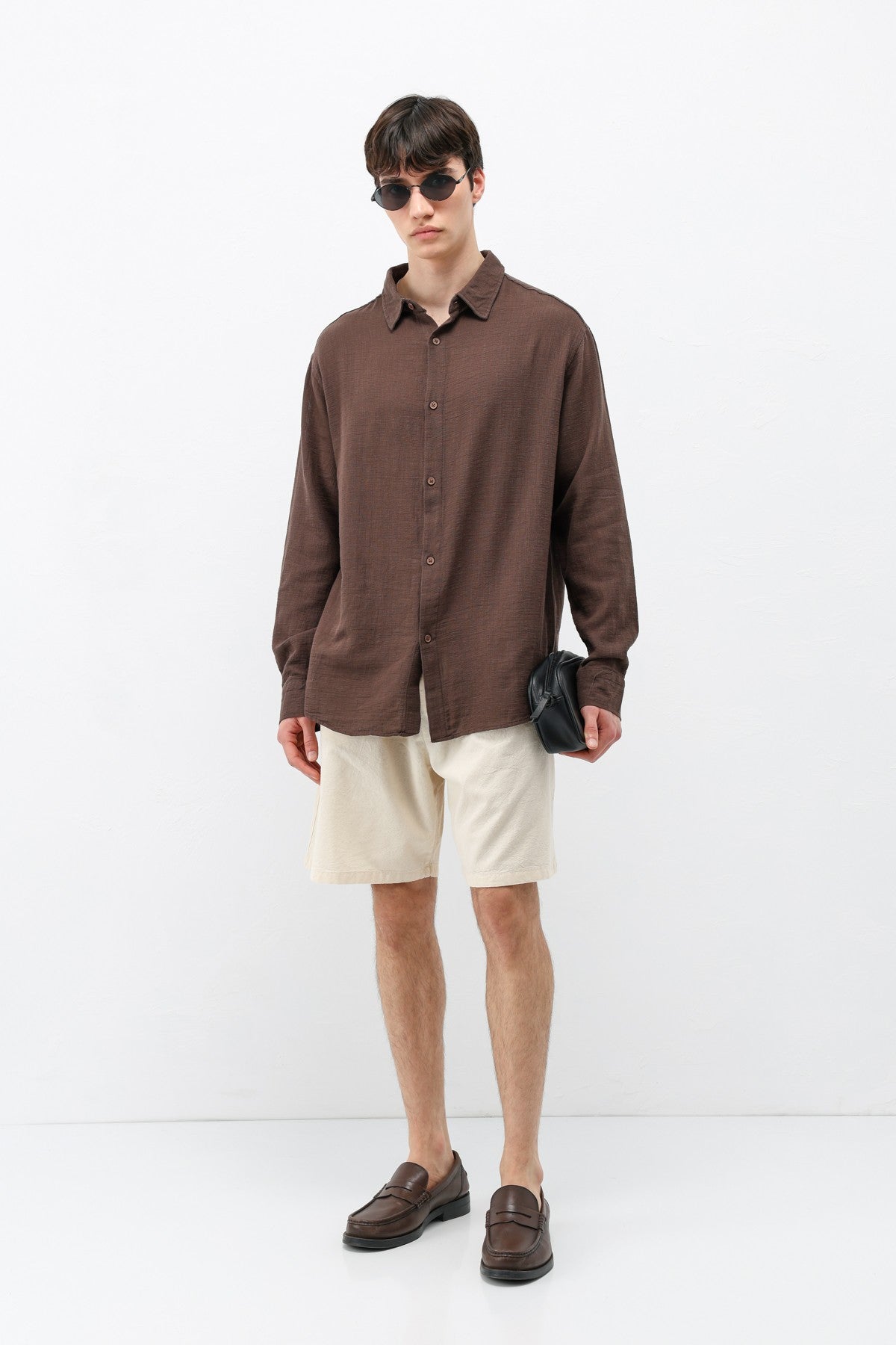 Basic Keten Oversize Gömlek
