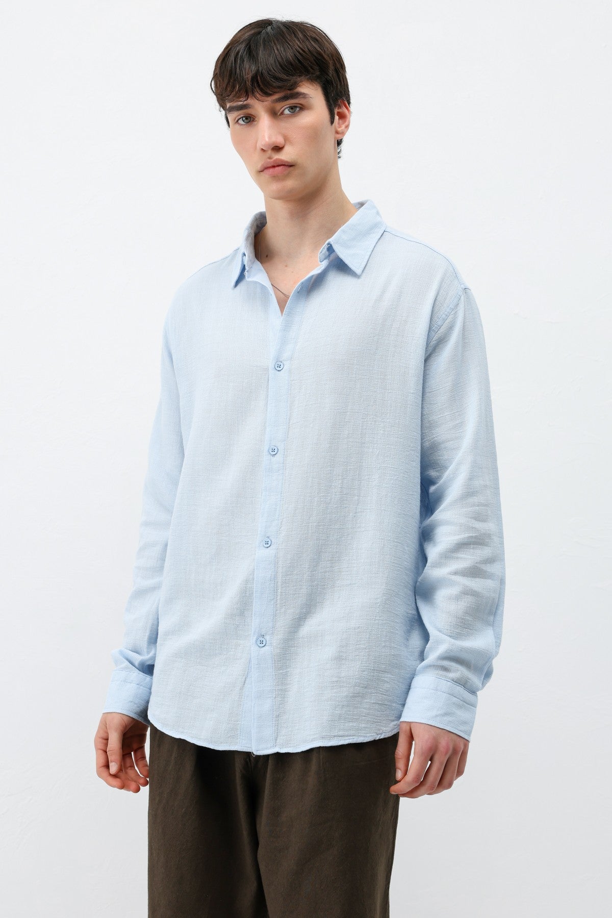 Basic Keten Oversize Gömlek