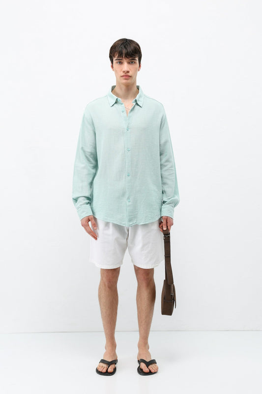 Basic Keten Oversize Gömlek