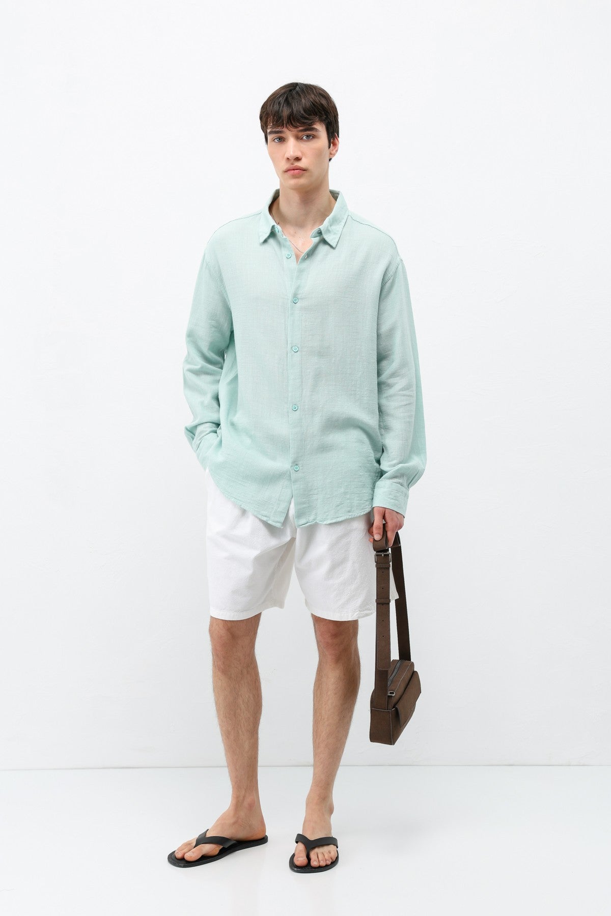 Basic Keten Oversize Gömlek