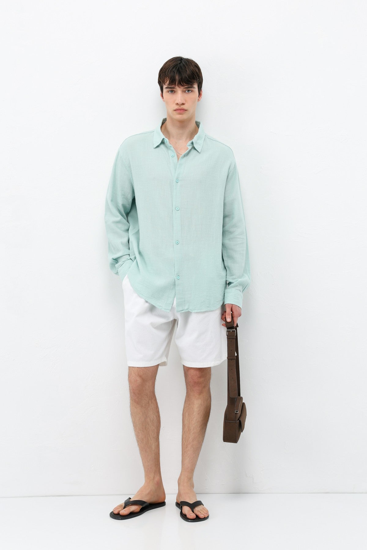 Basic Keten Oversize Gömlek